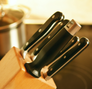 wooden knife block